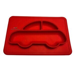Red Car Shaped Silicone Divided Placemat for Children and Infants Platemat NEW